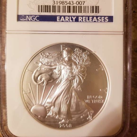 2008-W EARLY RELEASES REVERSE SILVER EAGLE COIN - Picture 2 of 4
